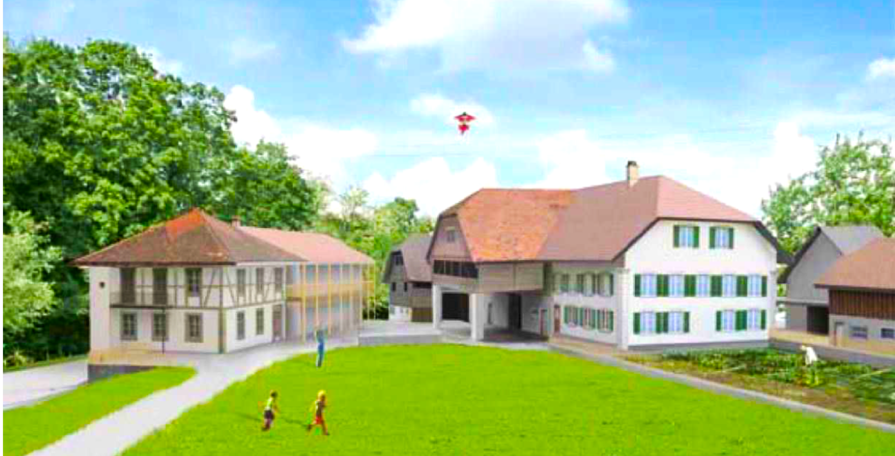 Concours ~centre-village Cressier / FR~ Transformation de deux fermes et d'une ancienne école