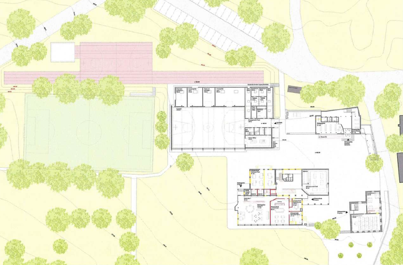 Planungen Schule Kindergarten Turnhalle