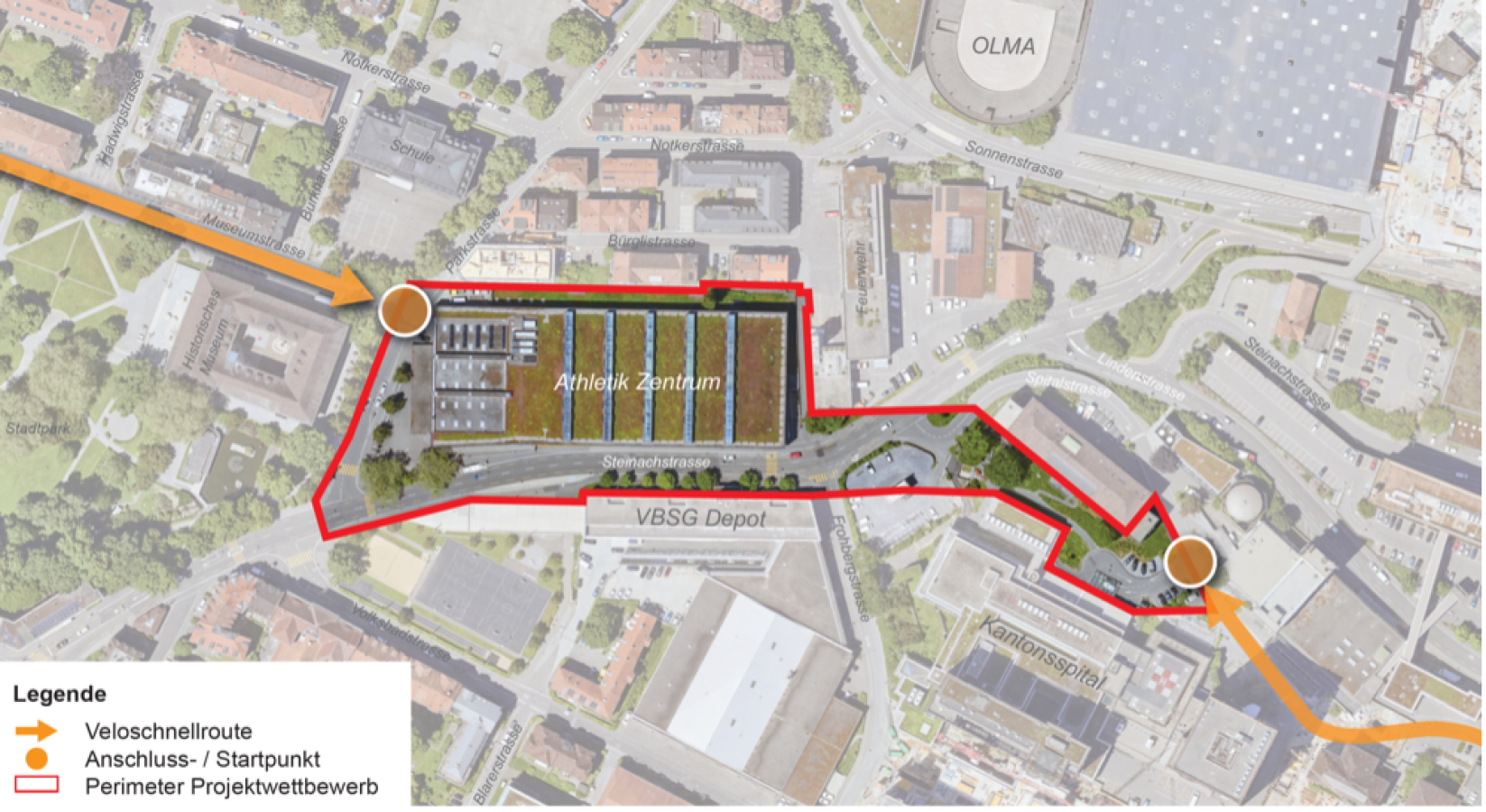 Projektwettbewerb Passerelle Steinachstrasse 