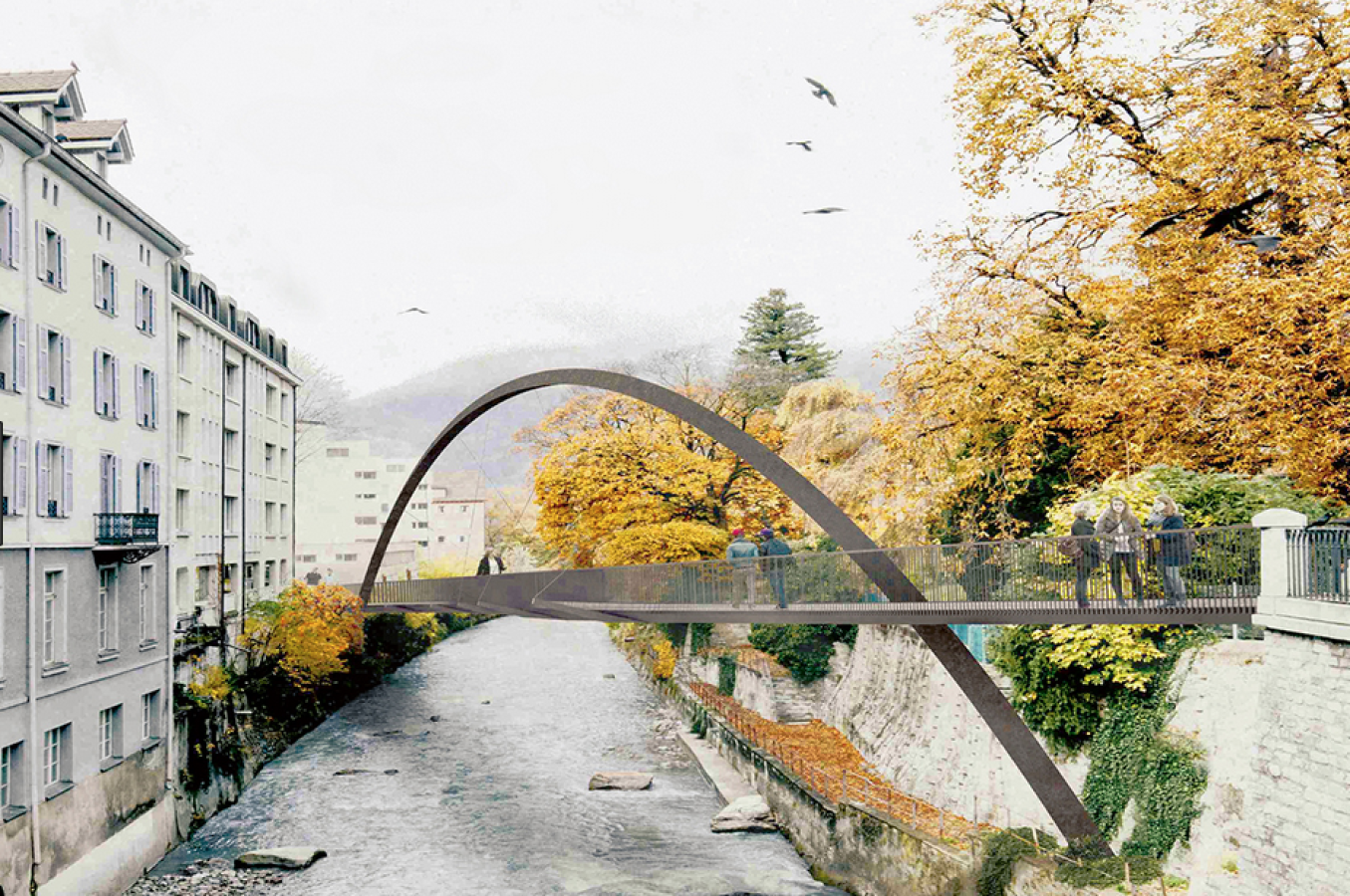 Obertor, Rad - und Fussgängerbrücke Welschdörfli